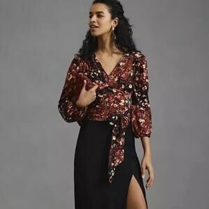 Anthropologie Balloon Sleeve Open Back Top, Size S
